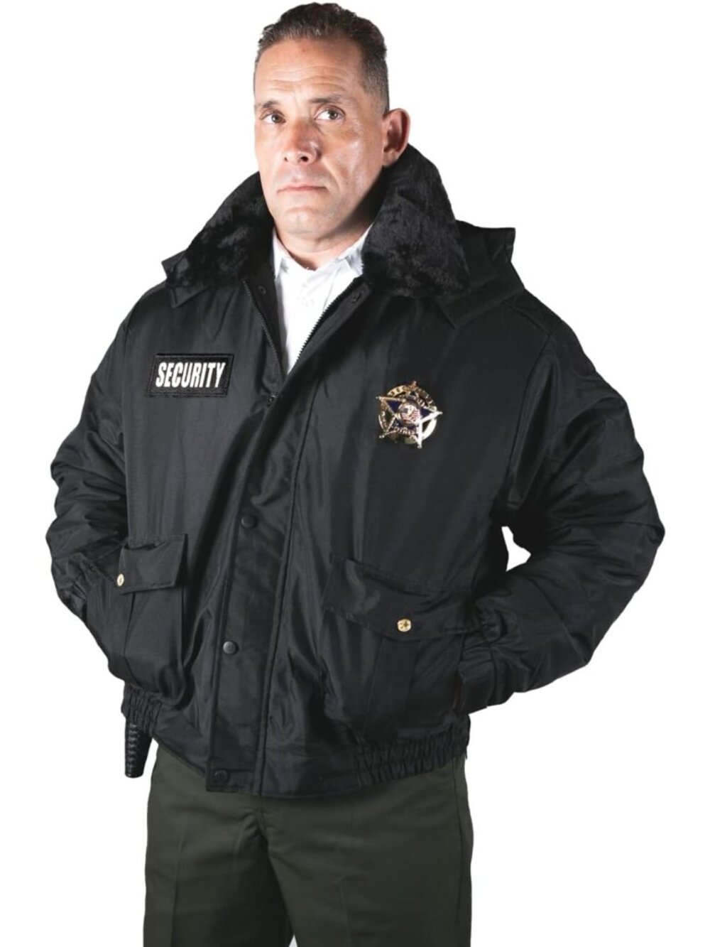 Deluxe 100% Nylon Oxford Bomber Jacket | All Season, Security Features, Plain